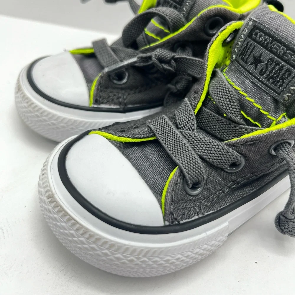 Chuck Taylor® Infant Size 4 Gray/Lime Green ShoesClassicBabyConverse Sneakers